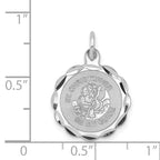 Sterling Silver St. Christopher Medal Charm Rhodium-Plated Engravable Polished Finish