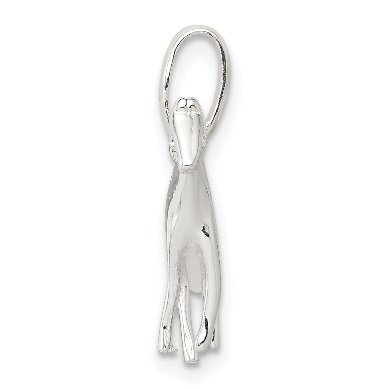 Sterling Silver 3D Horse Charm Pendant with Polished Finish