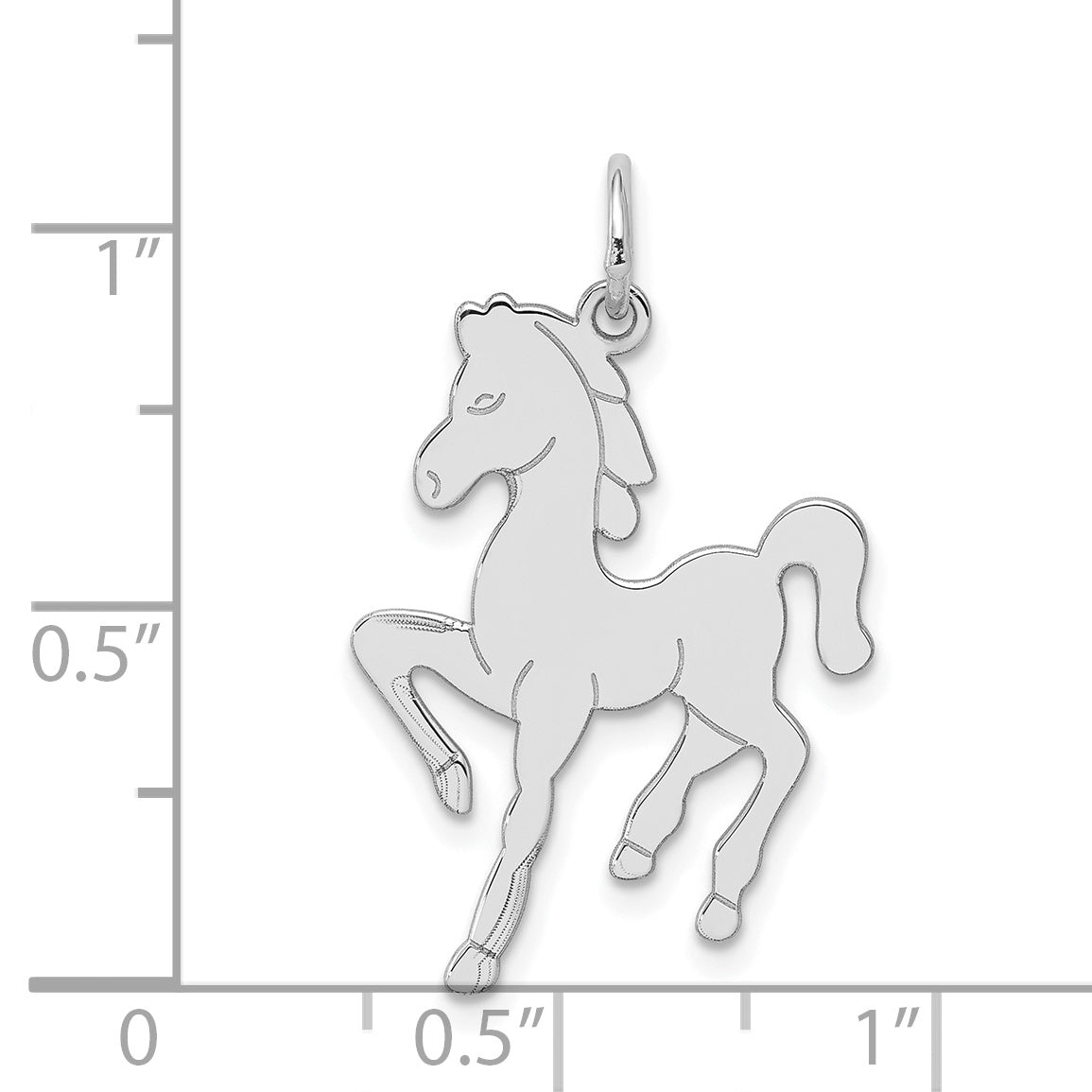 Sterling Silver 925 Horse Pendant with Rhodium Polish Finish
