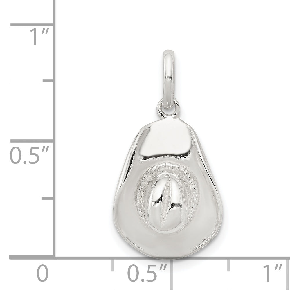 Sophia Jewelers 925 Sterling Silver 3D Cowboy Hat Charm Anti-Tarnish Finish