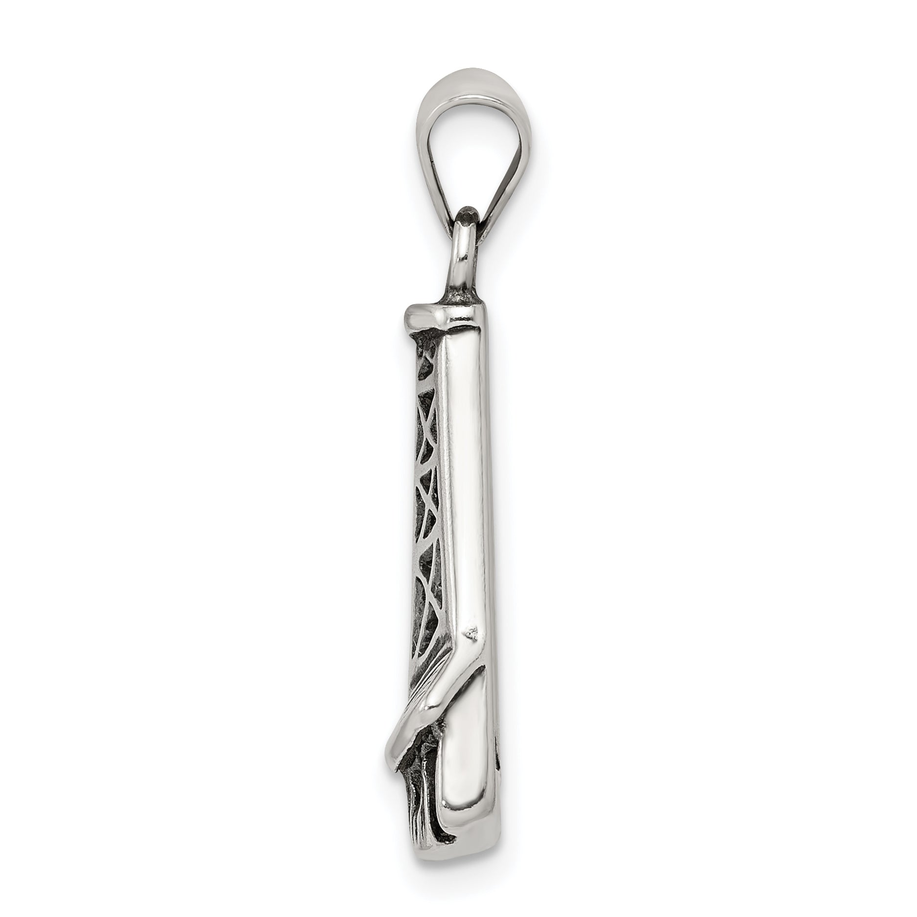 Sterling Silver 925 Men's Antiqued Oil Derrick Pendant Solid Casted Secondary image