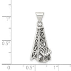 Sterling Silver 925 Men's Antiqued Oil Derrick Pendant Solid Casted