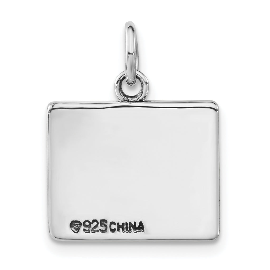 Sterling Silver 925 Times Square Charm with Polished Marcasite Detailing