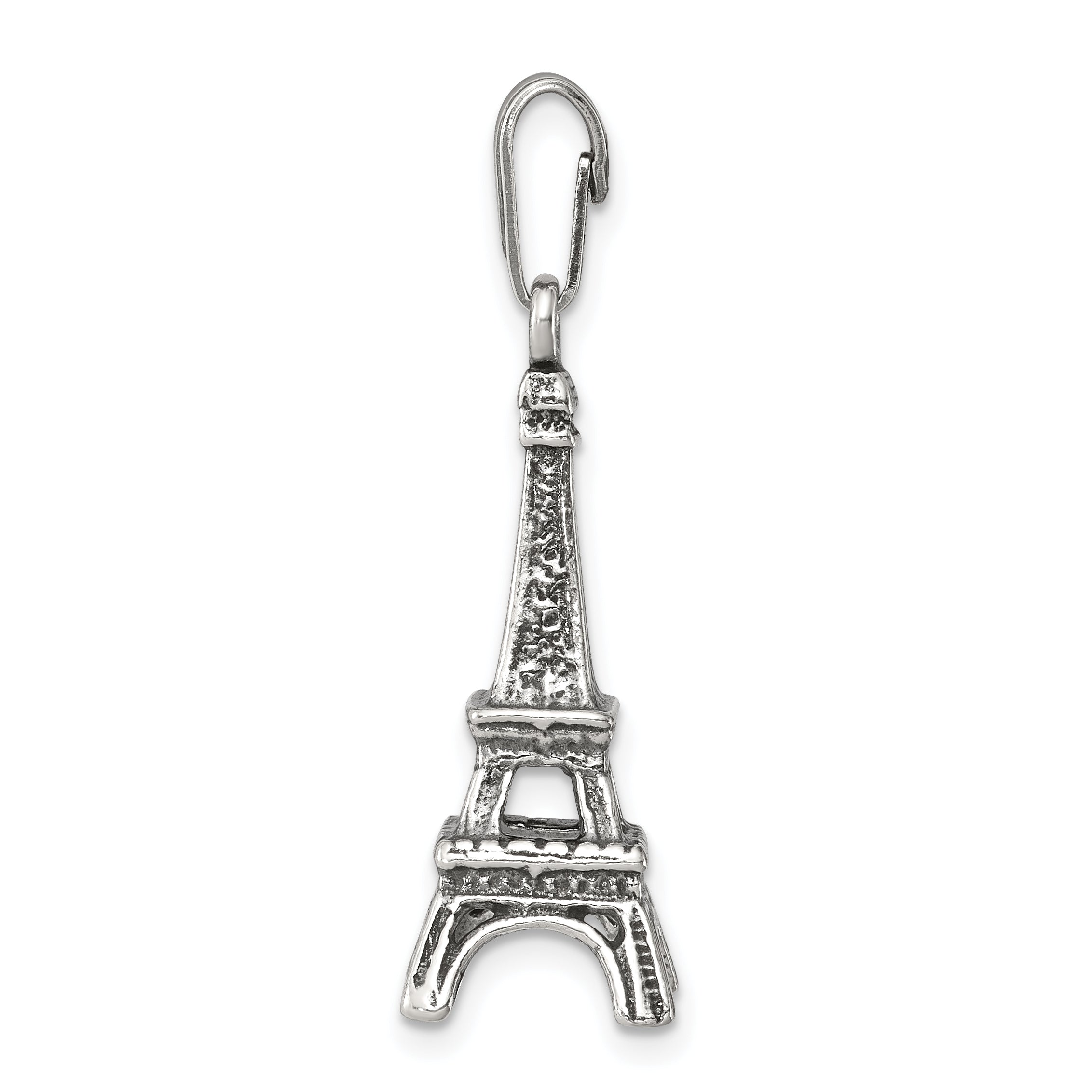 925 Sterling Silver Eiffel Tower Pendant with Polished 3D Design Secondary image