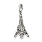 925 Sterling Silver Eiffel Tower Pendant with Polished 3D Design