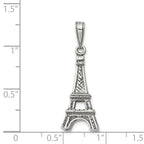 925 Sterling Silver Eiffel Tower Pendant with Polished 3D Design