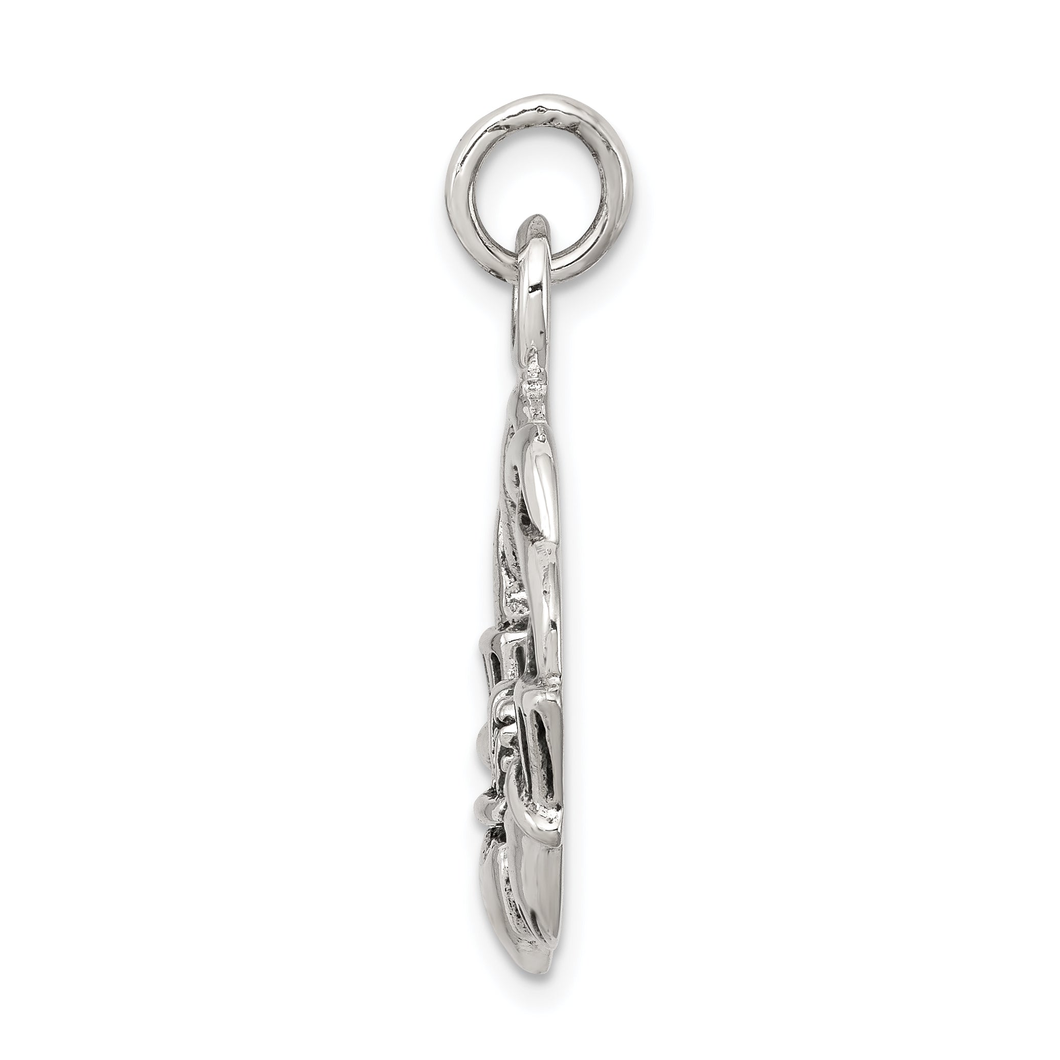 Sterling Silver 925 Men's Antiqued Claddagh Pendant Vintage Elegance