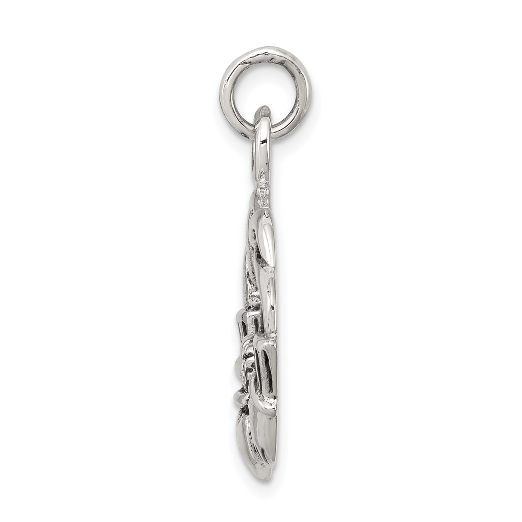 Sterling Silver 925 Men's Antiqued Claddagh Pendant Vintage Elegance