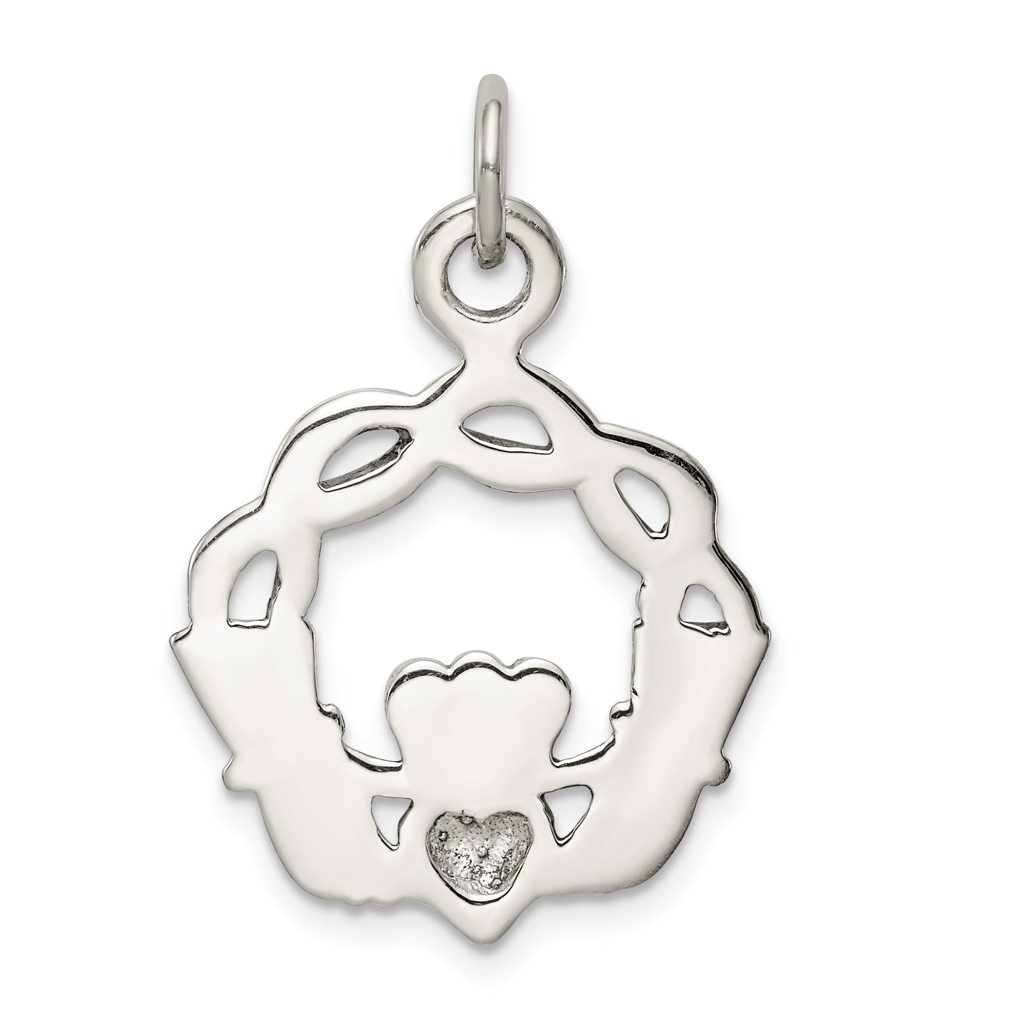 Sterling Silver 925 Men's Antiqued Claddagh Pendant Vintage Elegance