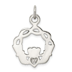 Sterling Silver 925 Men's Antiqued Claddagh Pendant Vintage Elegance
