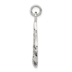 Sterling Silver Mens Claddagh Pendant with Antiqued Finish by Sophia Jewelers