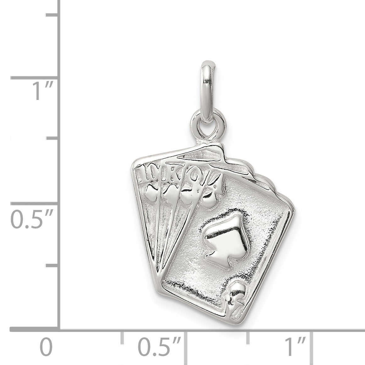 Sophia Jewelers 925 Sterling Silver Playing Cards Charm with Polished Finish