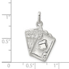 Sophia Jewelers 925 Sterling Silver Playing Cards Charm with Polished Finish