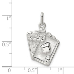 Sophia Jewelers 925 Sterling Silver Playing Cards Charm with Polished Finish