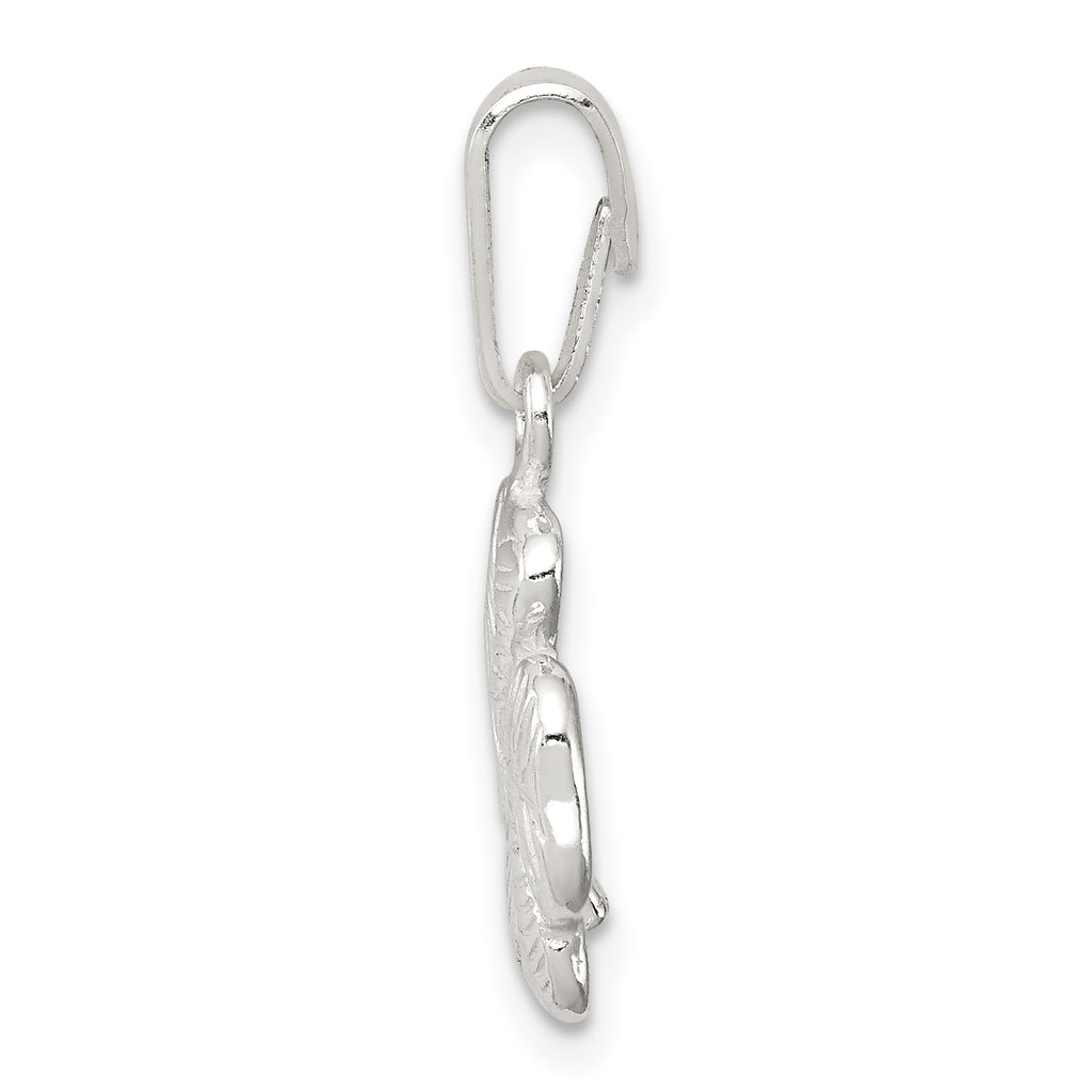 Sophia Jewelers Sterling Silver 4-Leaf Clover Charm with Polished Anti-Tarnish Finish