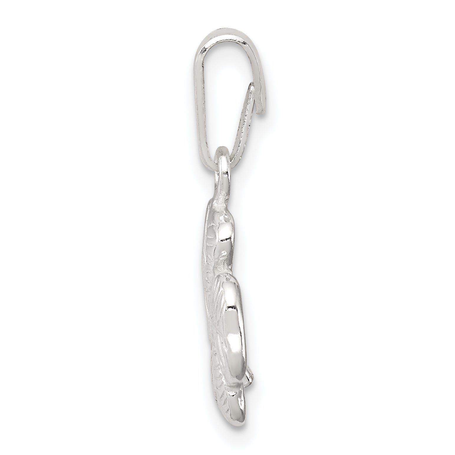 Sophia Jewelers Sterling Silver 4-Leaf Clover Charm with Polished Anti-Tarnish Finish