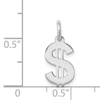 Sterling Silver 925 Men's Dollar Sign Pendant with Polished Finish