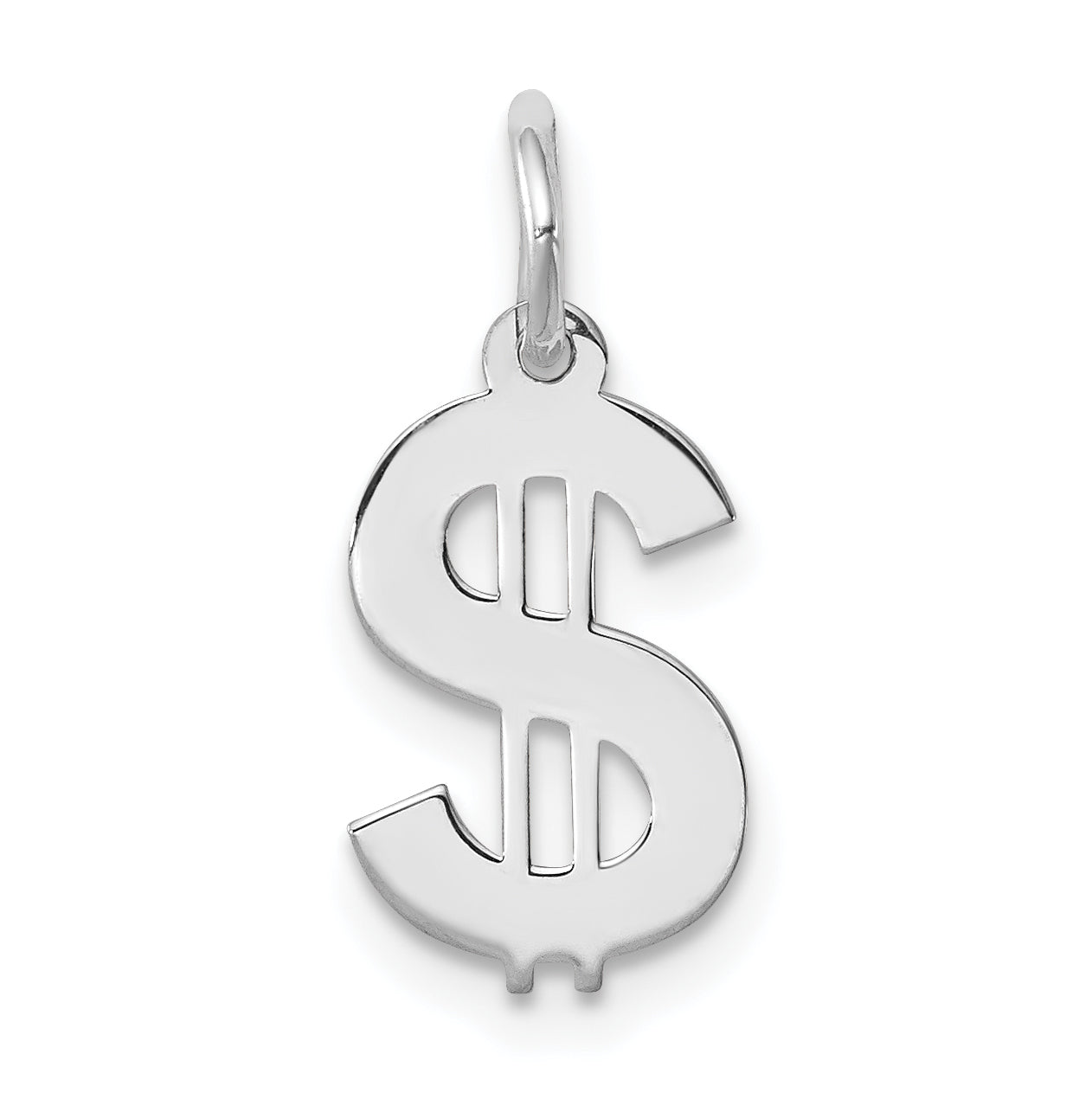 Sterling Silver Rhodium-plated Dollar Sign Polished Main image