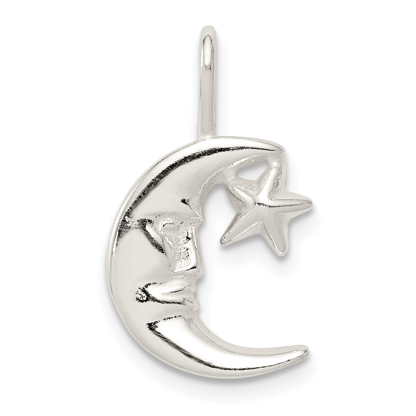 Sterling Silver Moon w/Star Charm Main image