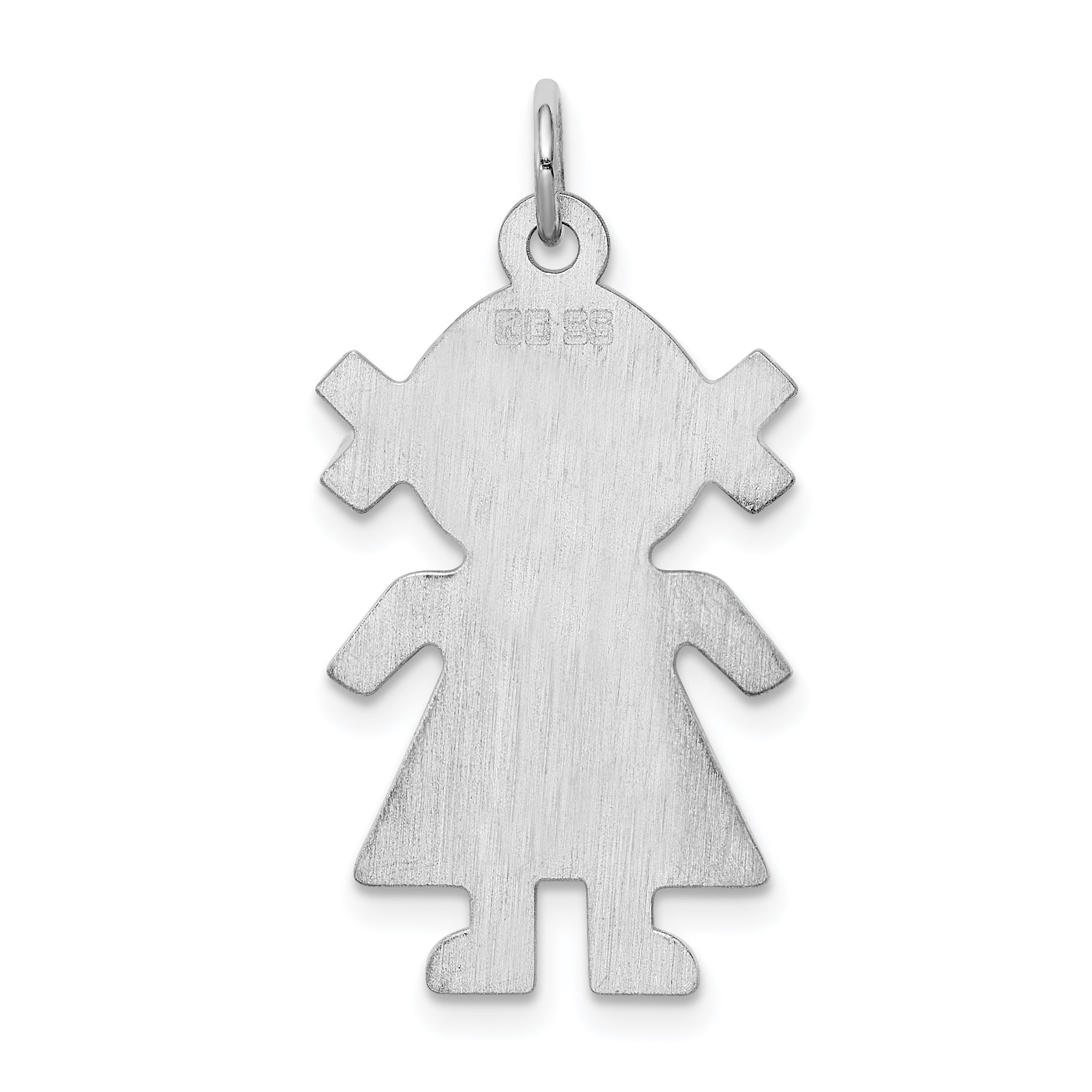 Sterling Silver 925 Engravable Girl Charm with Polished Finish