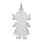 Sterling Silver 925 Engravable Girl Charm with Polished Finish