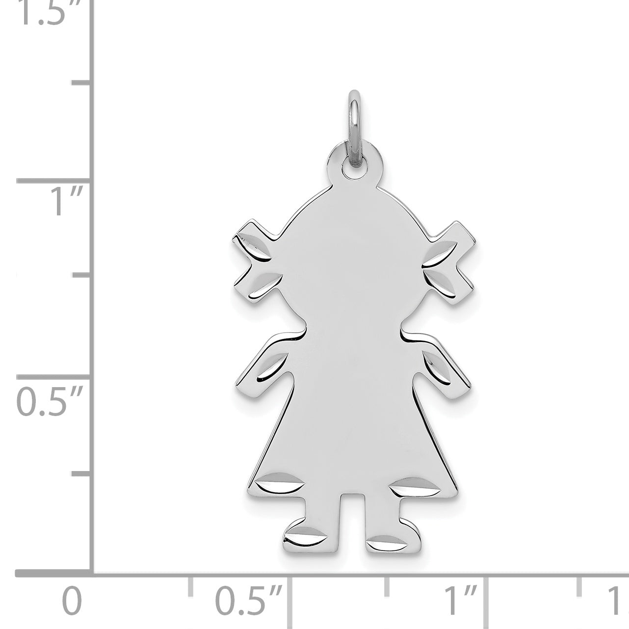 Sterling Silver 925 Engravable Girl Charm with Polished Finish