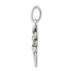 Sterling Silver 925 Fairy Pendant with Antiqued Finish Vintage Charm