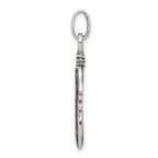 Sterling Silver 925 Men's Antiqued Feather Charm Pendant