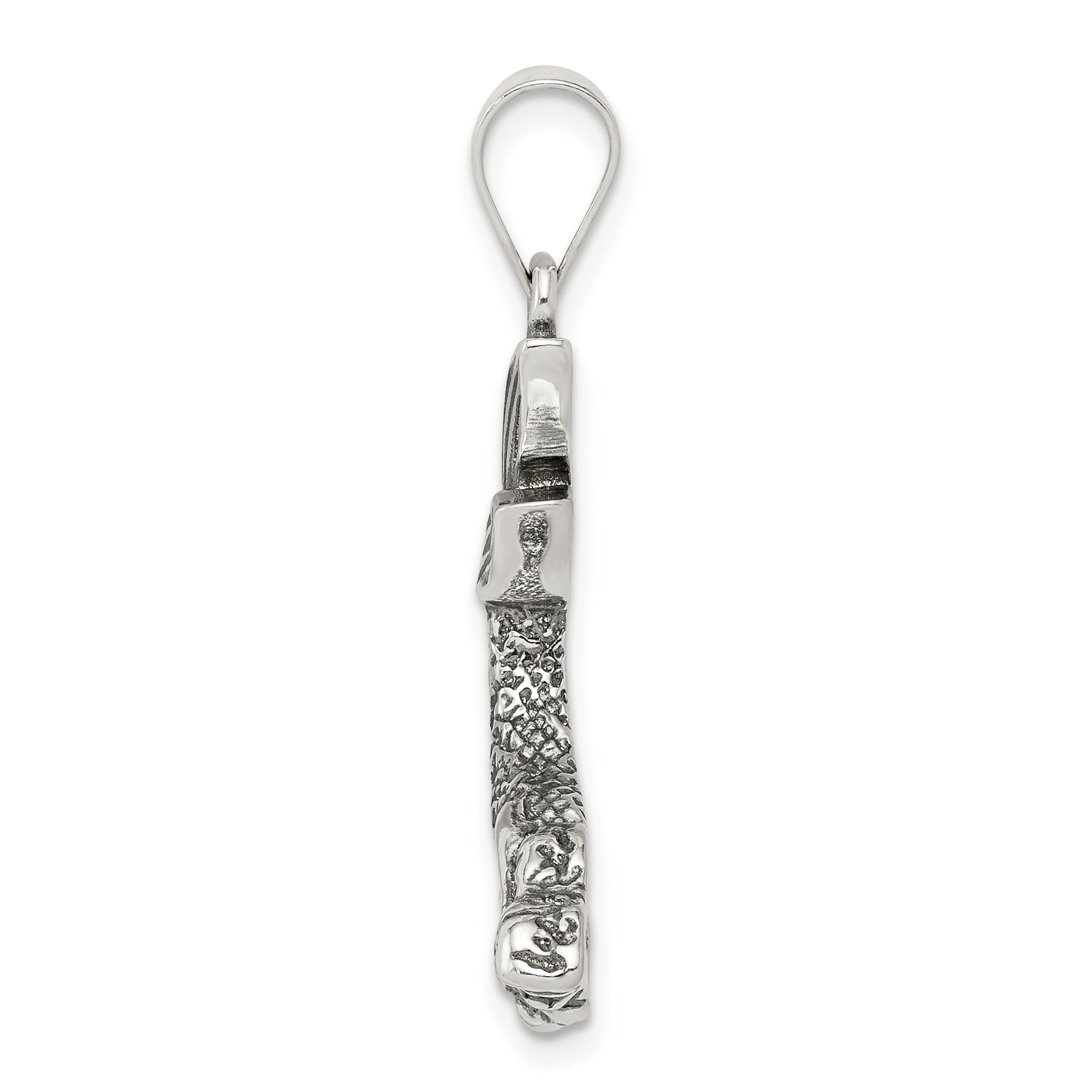 Sterling Silver 925 Antiqued Mermaid Pendant Vintage-Inspired Elegance Secondary image