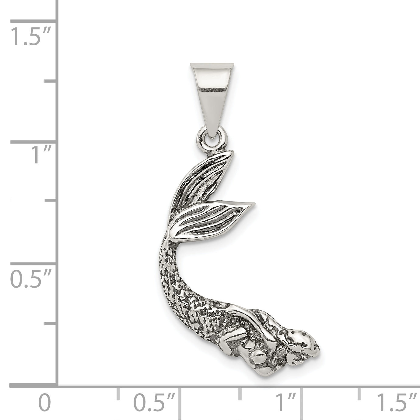 Sterling Silver 925 Antiqued Mermaid Pendant Vintage-Inspired Elegance