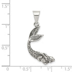 Sterling Silver 925 Antiqued Mermaid Pendant Vintage-Inspired Elegance