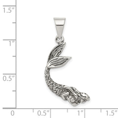 Sterling Silver 925 Antiqued Mermaid Pendant Vintage-Inspired Elegance