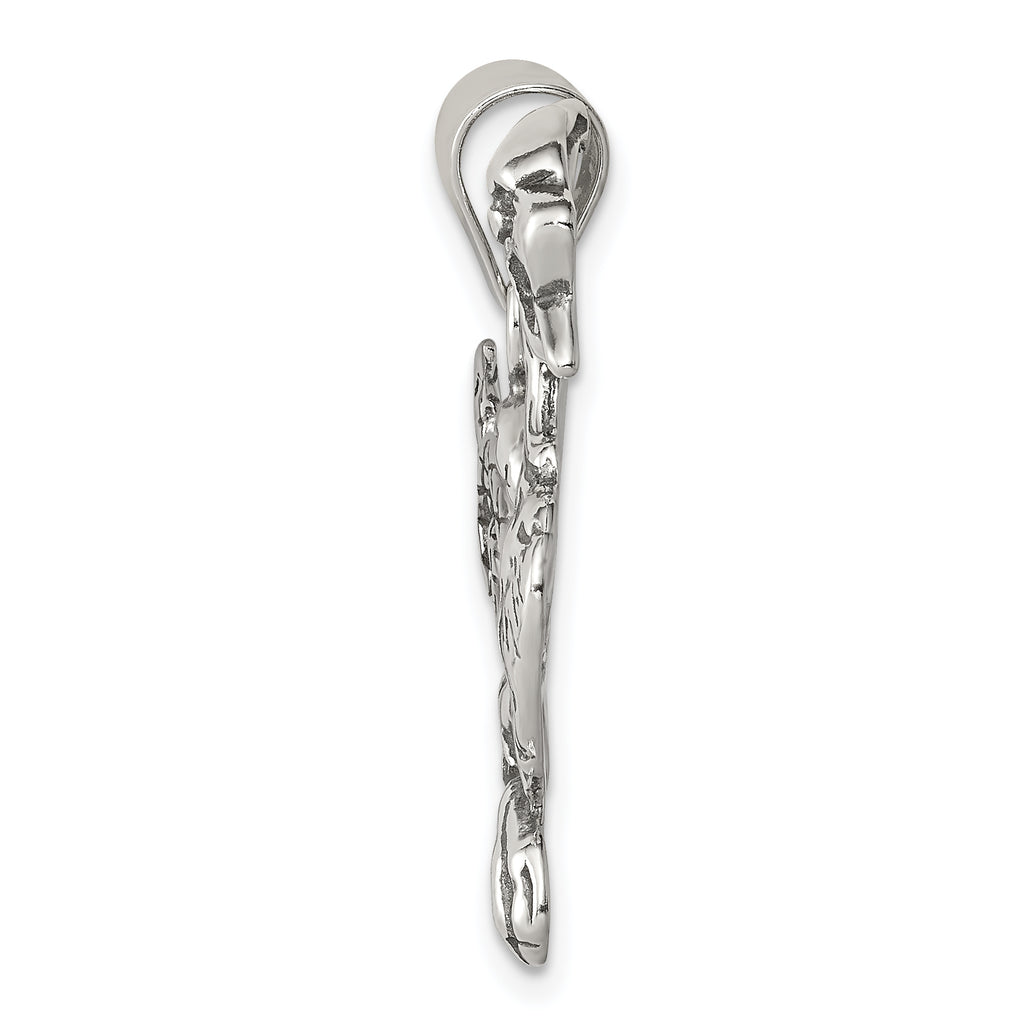 Sophia Jewelers Men's Sterling Silver 925 Antiqued Dragon Charm Pendant