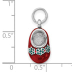 Blue & Red Enameled Shoe Charm in Sterling Silver