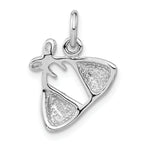 Sterling Silver 925 Rhodium Enameled Bikini Charm Elegant Red Accent