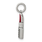 Sterling Silver 925 Lipstick Charm with Antiqued Enamel and Marcasite