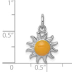 Sterling Silver Rhodium-Plated Sun Charm Pendant Elegant and Solid