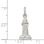 Sophia Jewelers Polished Sterling Silver Lighthouse Charm with Anti-Tarnish Finish