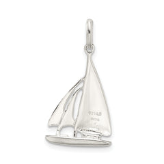 Sophia Jewelers Men's Polished Sterling Silver Sailboat Charm