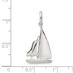 Sophia Jewelers Men's Polished Sterling Silver Sailboat Charm