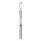 Sterling Silver 925 Polished Hollow Cross Pendant Elegant 62mm