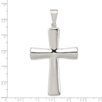 Sterling Silver 925 Polished Hollow Cross Pendant Elegant 62mm