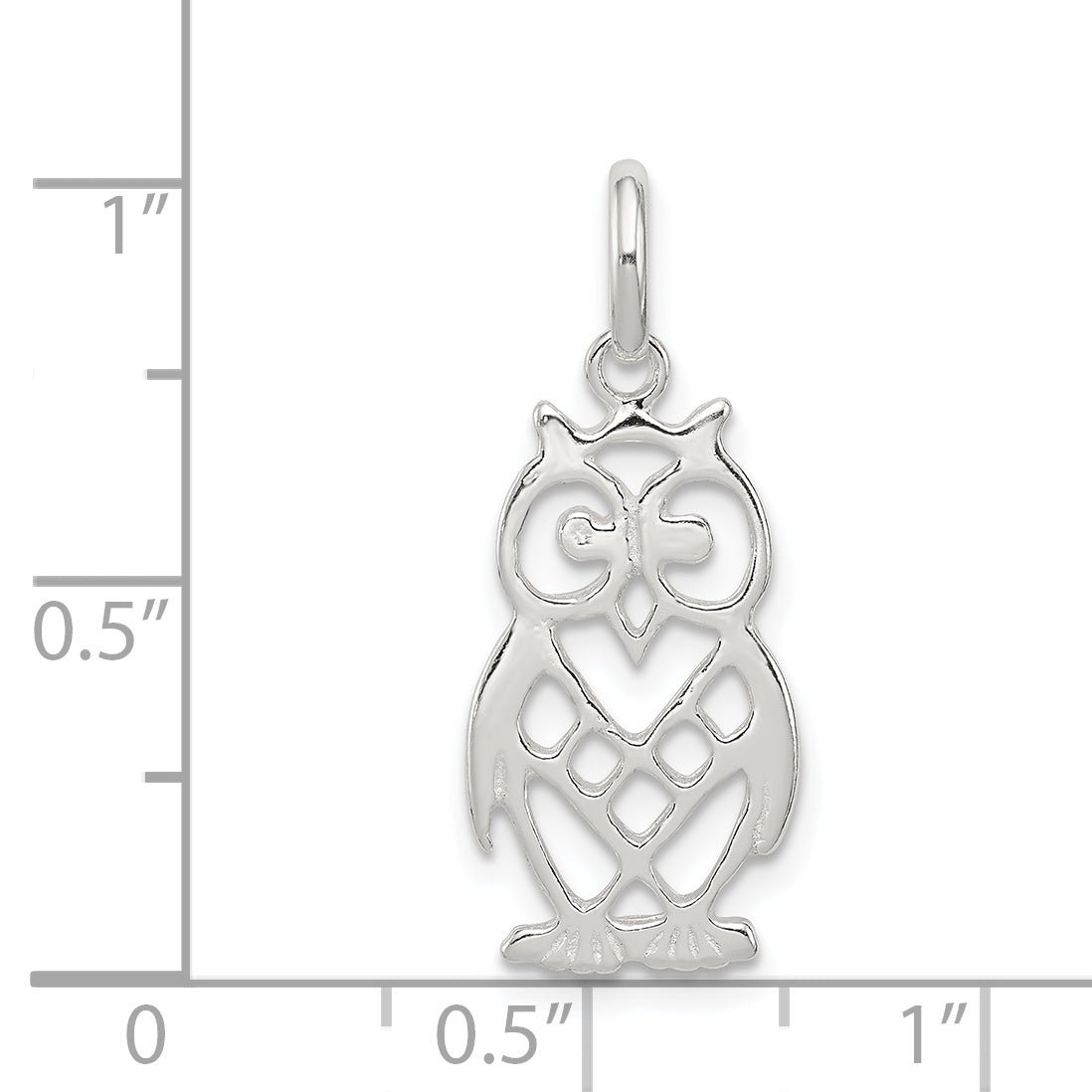 Sterling Silver 925 Owl Charm with Anti-Tarnish Solid Design