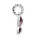 Sterling Silver Rhodium-Plated Purple Enamel Butterfly Pendant Elegant Charm