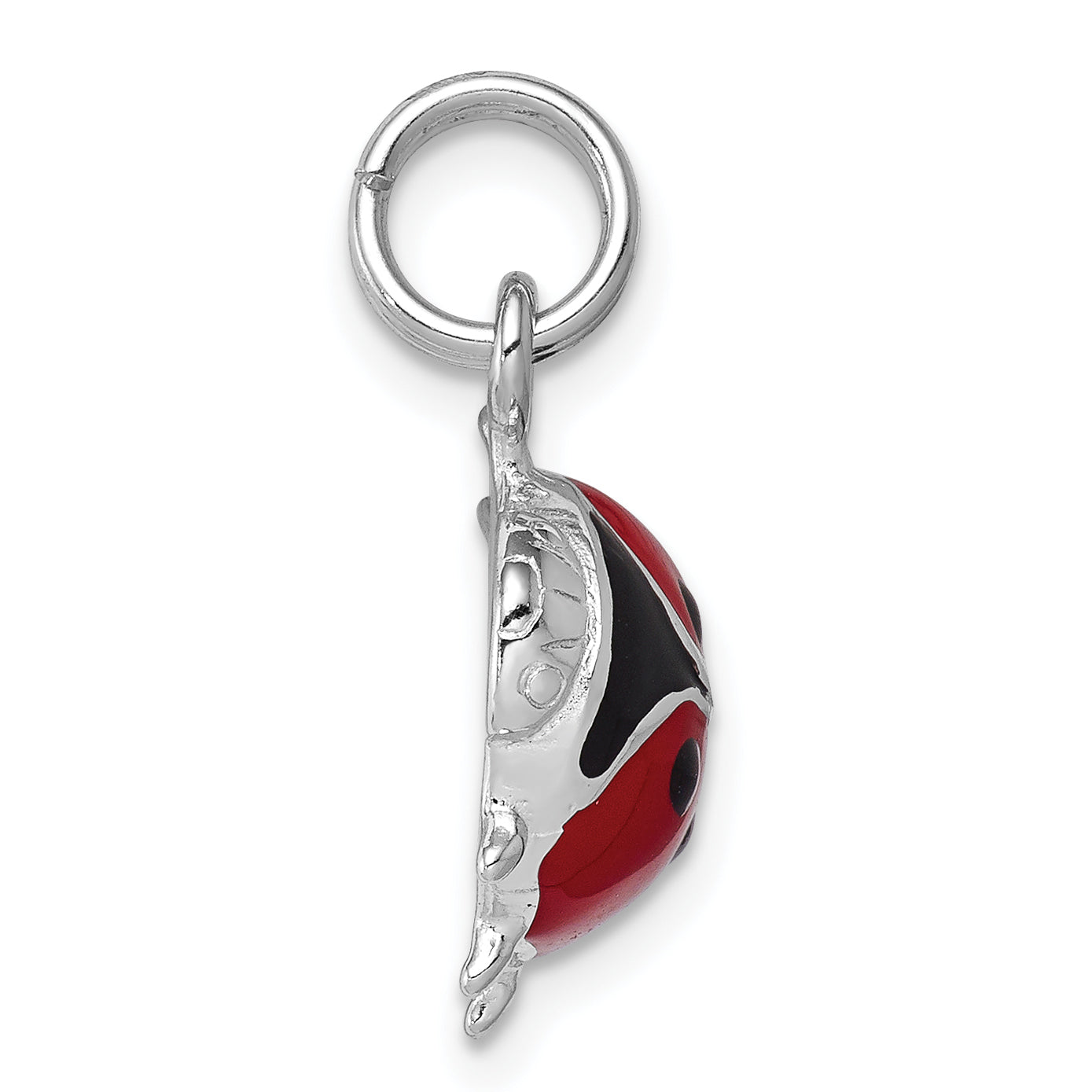 Sterling Silver Enamel Ladybug Charm with Rhodium Plating Elegant and Durable Secondary image