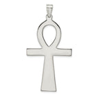 Sterling Silver 925 Ankh Cross Pendant Polished Elegant Design