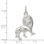 Sterling Silver 925 Lion Charm with Polished Anti-Tarnish Finish