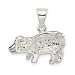 Sterling Silver 925 Pig Charm with Polished Finish and Anti-Tarnish Coating