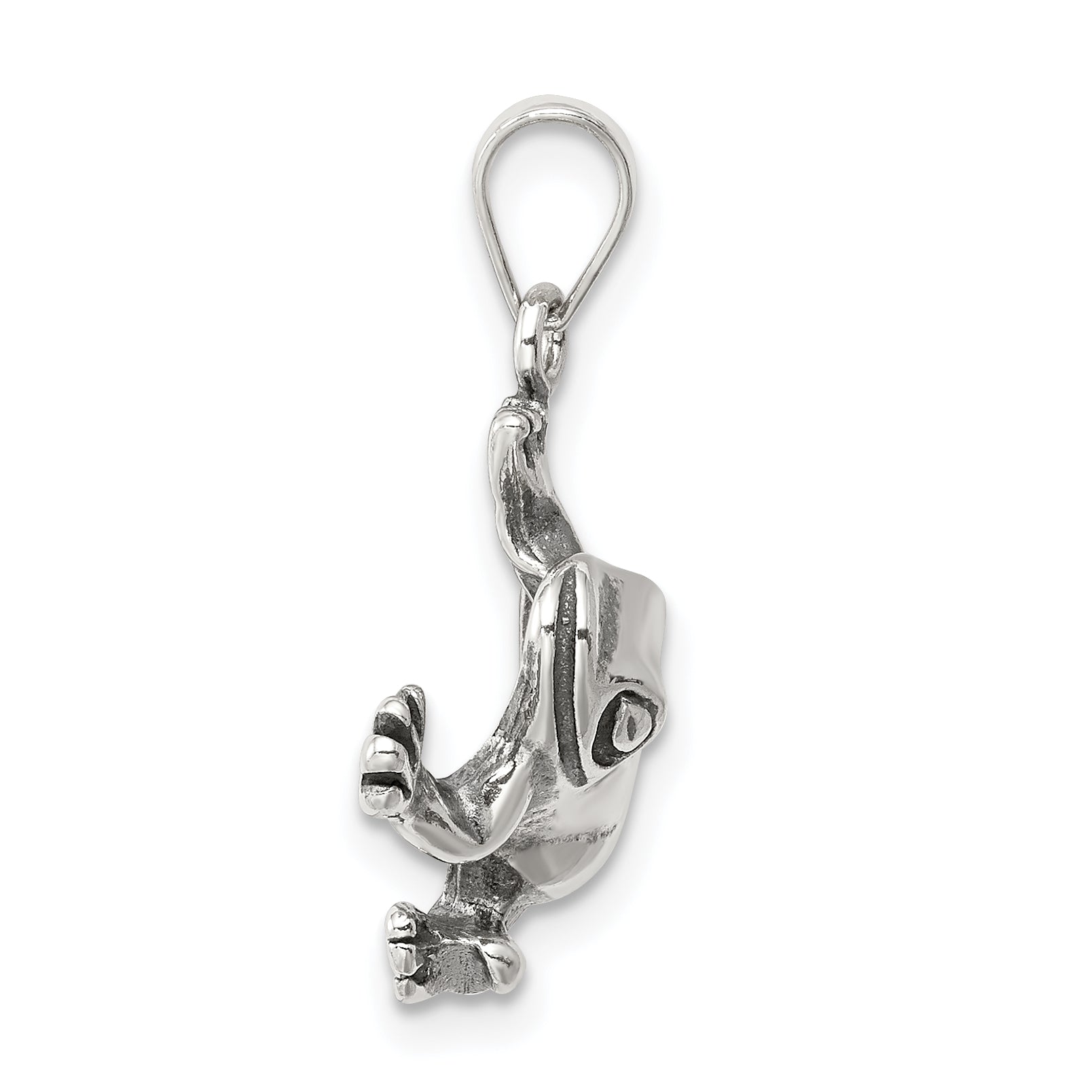 Sterling Silver Antiqued Frog Charm