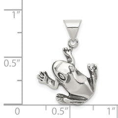 Sterling Silver Antiqued Frog Charm